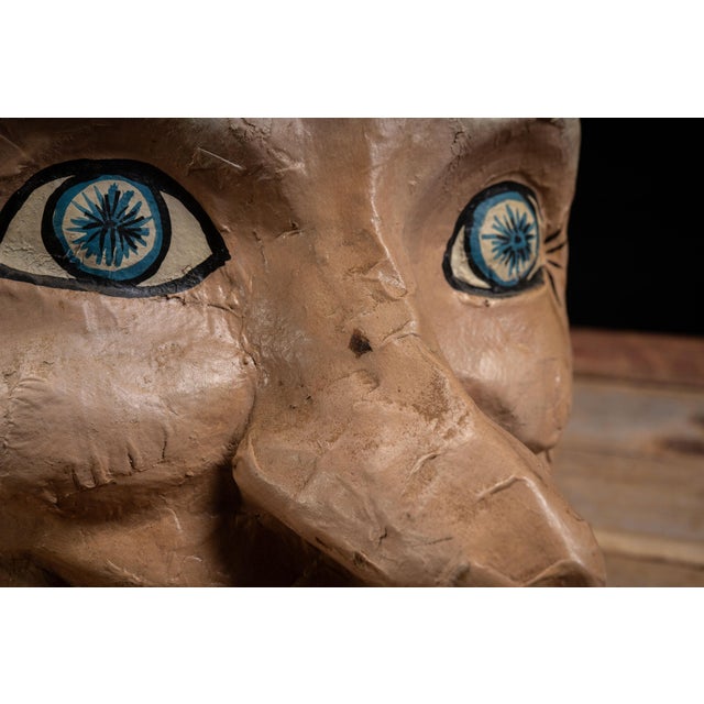 Paper Early 20th Century Papier Mache Carnival Character Mask For Sale - Image 7 of 15