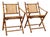 Mid-20th Century English Campaign Faux Bamboo Folding Sling Armchairs With Cane Seats – Pair For Sale