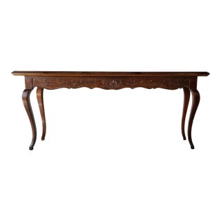 Italian Hollywood Regency Carved Wood Console Table For Sale