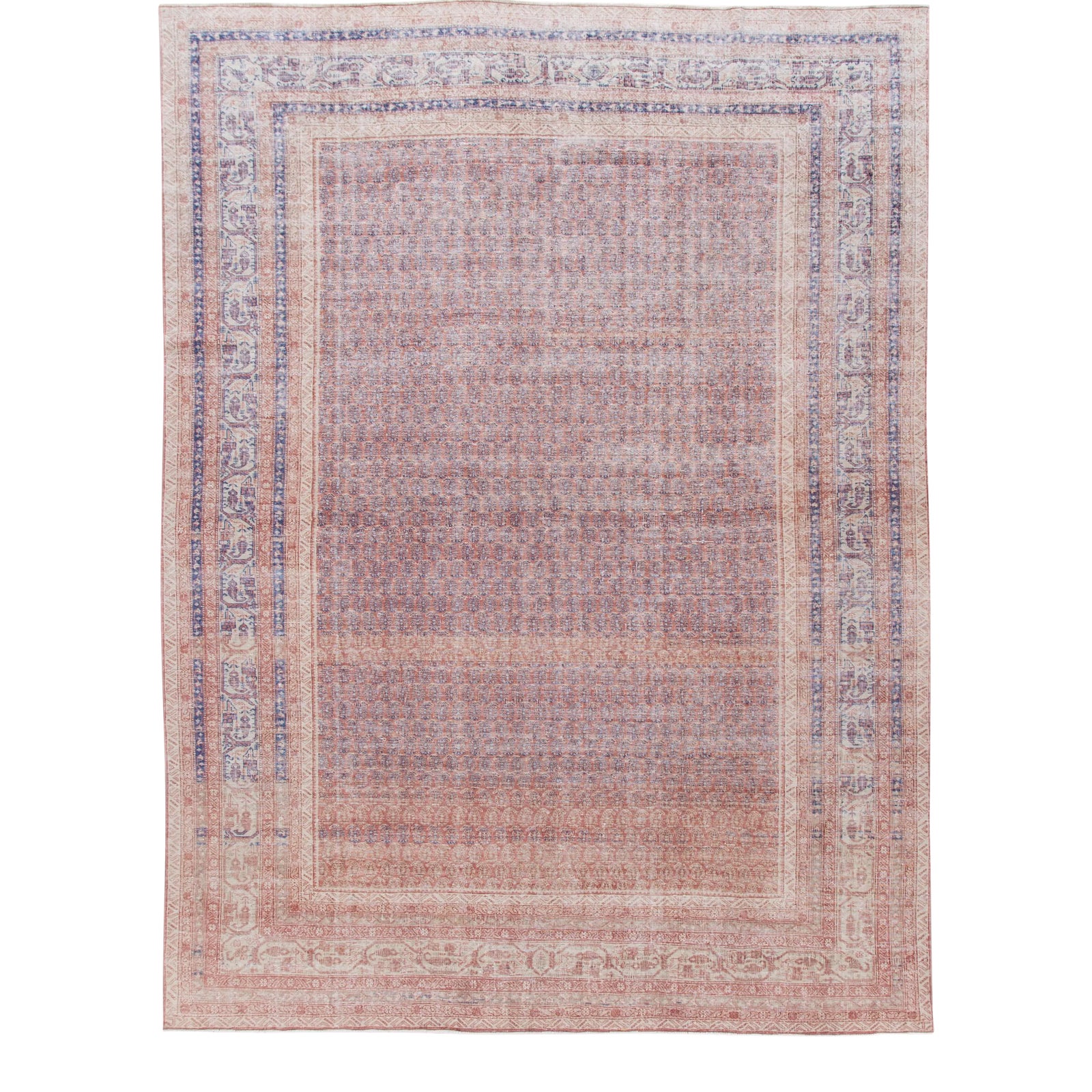Mid-Century Turkish Art Deco Handmade Pink Floral Wool Rug | Chairish