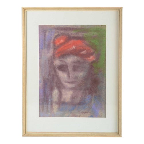 Ivan Jordel, Portrait, Crayon on Paper For Sale