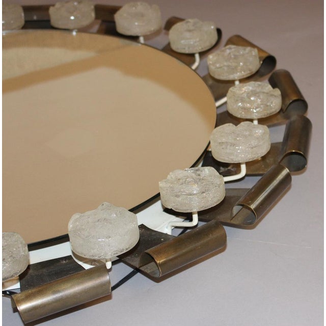 Vintage Mirror with Brass Details, 1960 For Sale - Image 8 of 13