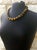 Contemporary Vintage Carved Tiger's Eye Necklace, Large Carved Natural Tiger Eye Beads, Sterling Silver Gold-Plated Clasp, Statement Necklace For Sale - Image 3 of 9