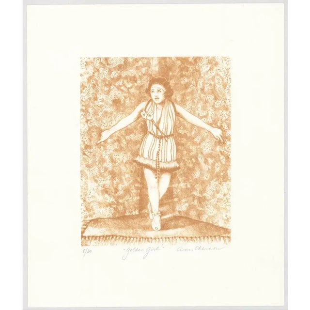Ann Chernow (born 1936) "Golden Girl," pencil signed, titled and numbered 8 of 20. This work is included in the artist's...