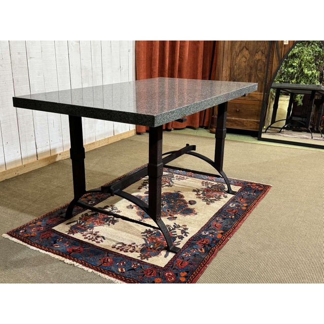 Marble Table with Cast Iron Base For Sale - Image 11 of 18