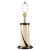 Elegant 1980s lamp with a soft, ivory glass body glows when the interior light (three candelabra base bulbs) is on. Black...