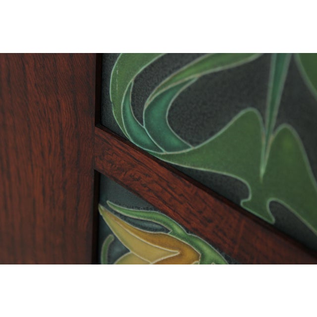 Wood Dard Hunter Mission Oak Framed Motawi Tiles For Sale - Image 7 of 14