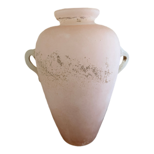 Italian Pink Roman Style Scavo Glass Vase