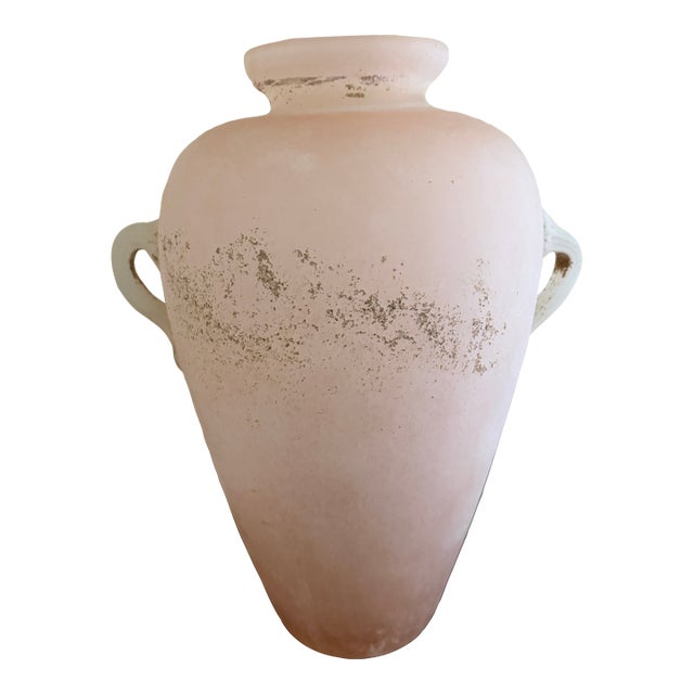 Italian Pink Scavo Glass Amphora Vase in the Roman Style For Sale