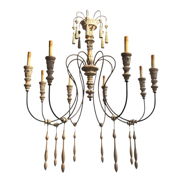Swedish Country Gustavian Style Currey & Co Hannah Chandelier For Sale