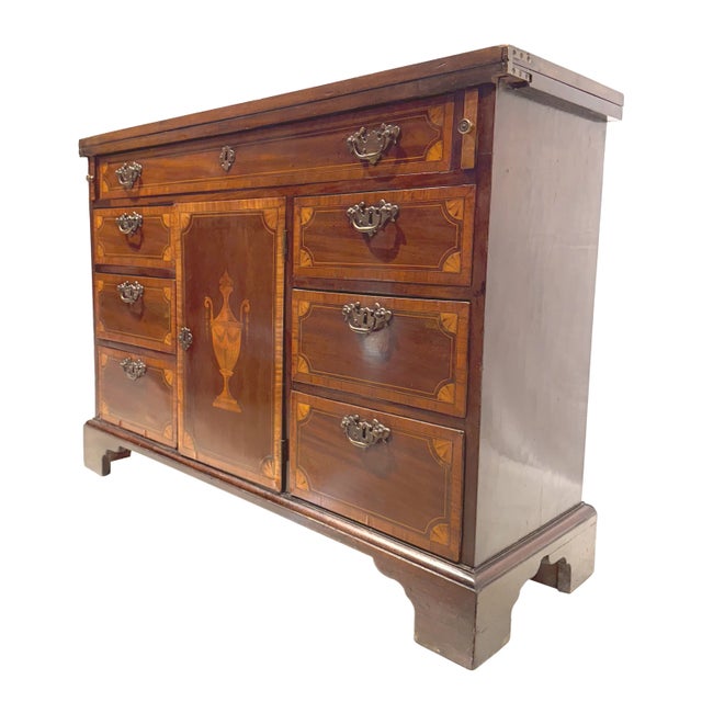 Traditional A Georgian Mahogany Bachelors Chest With Satinwood Inlay, English, Ca. 1830 For Sale - Image 3 of 12