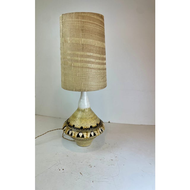 Textile Ceramic Table Lamp by Georges Pelletier for Accolay, France, 1960s For Sale - Image 7 of 15