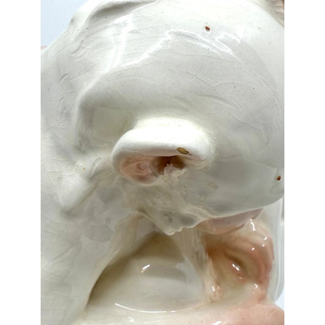 Art Nouveau Early 20th Century Weiner Kunst Keramische Monkeys Ceramic with Glass Eyes For Sale - Image 3 of 12