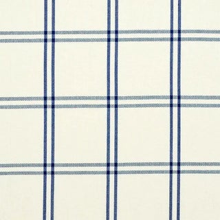 Sample - Schumacher Luberon Plaid Fabric in Blue For Sale