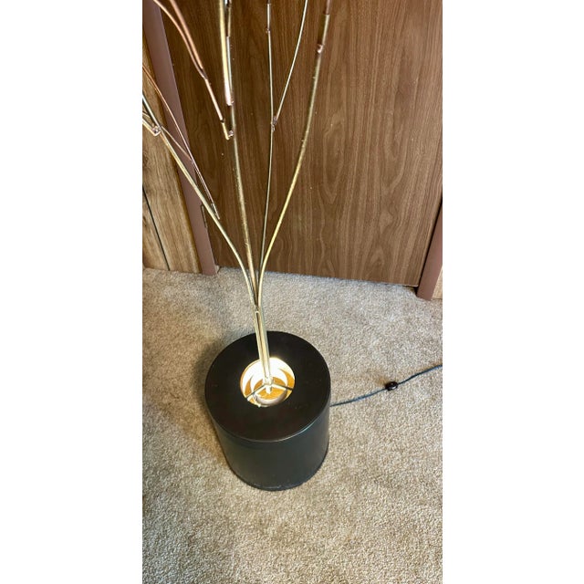 Brass Copper and Brass, Curtis Jere Designed, Uplit-Lighting, Bamboo Tree, Brutalist, 1970’s-1980’s, McM, Contemporary, 6.5’ Tall For Sale - Image 8 of 12