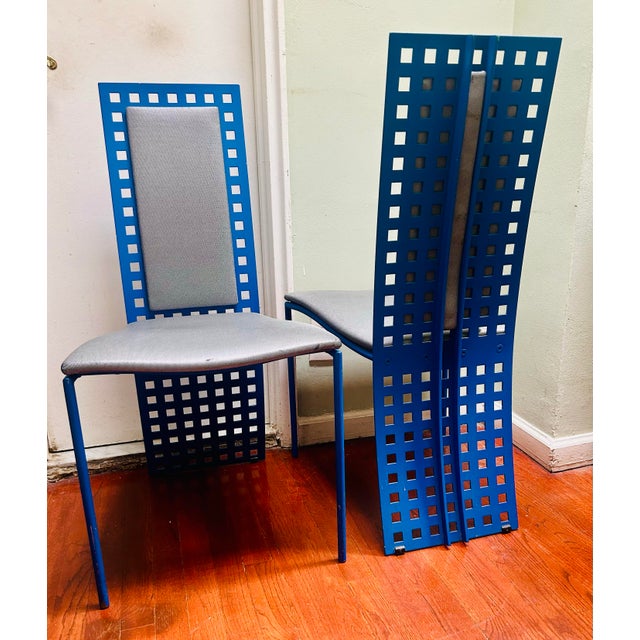 Postmodern Pair of Post Modern 80s Dinning Chairs For Sale - Image 3 of 6