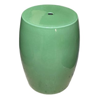Vintage lChinoiserie Celadon Porcelain Garden Stool/Table 14.5" H For Sale