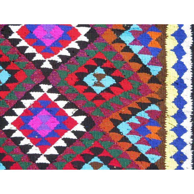 Bright Pink 1970's Handmade Turkish Kilim Runner - 36"x130" For Sale - Image 8 of 13
