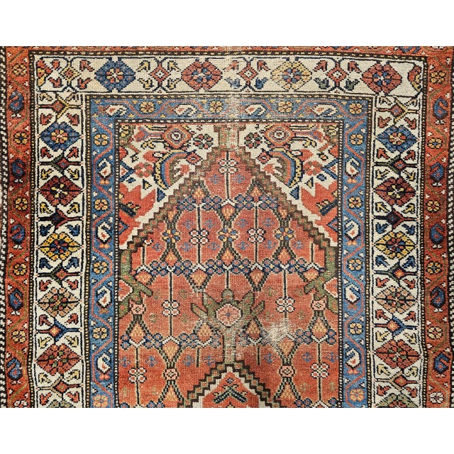 Persian Antique Malayer Runner Rug, Hand-Knotted Wool, Geometric Pattern, 3x16, Terracotta & Ivory For Sale - Image 3 of 18