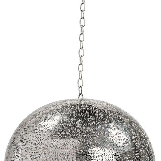 2010s Regina Andrew Pierced Metal Sphere Pendant in Polished Nickel For Sale - Image 5 of 5