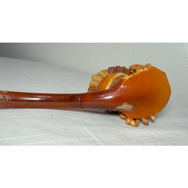 Metal Antique 19th Century Hand Carved Meerschaum Indian Chief Smoking Pipe W/ Case For Sale - Image 7 of 14