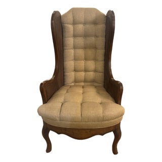 Vintage MCM Lewittes Cane Wingback For Sale