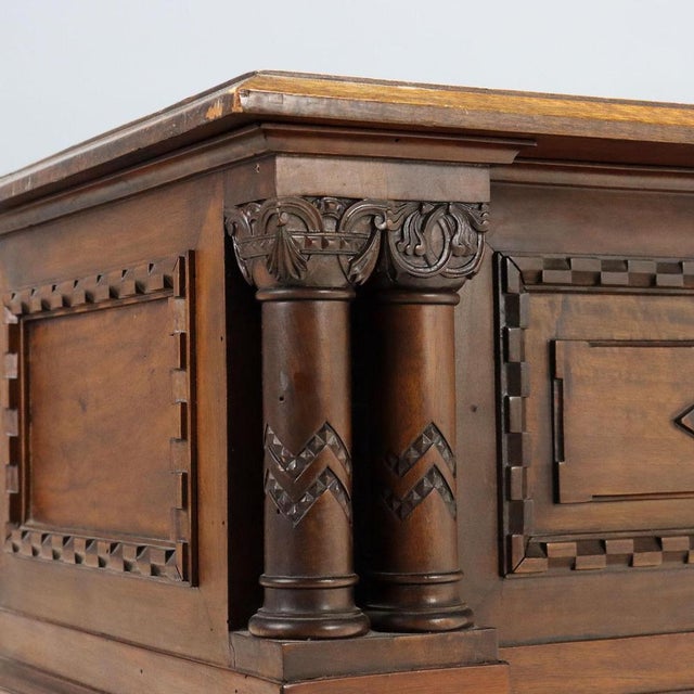 Mid-Century Carved Walnut Chest, Italy For Sale - Image 6 of 11