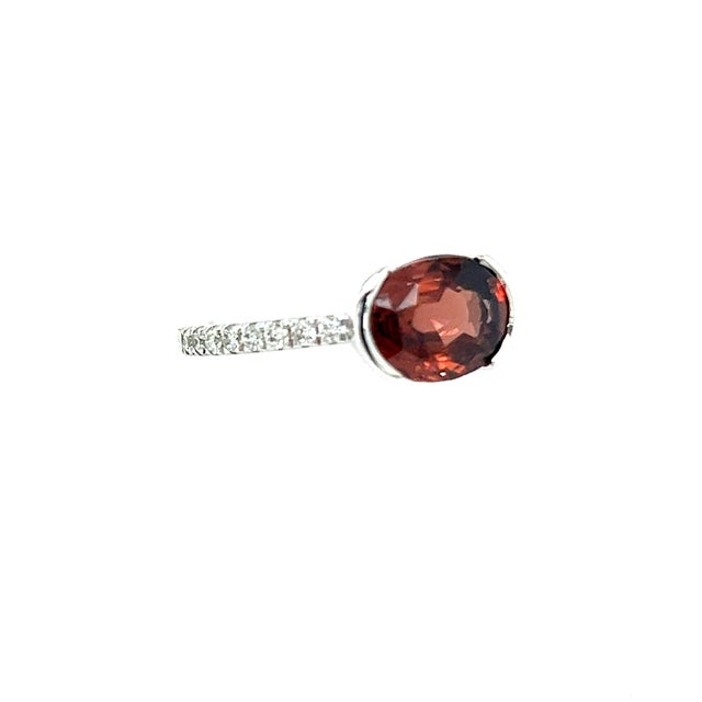 Metal Natural Zircon Diamond Ring 6.5 14k White Gold 4.32 TCW Certified For Sale - Image 7 of 11