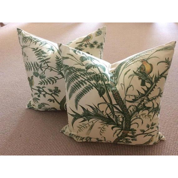 Not Yet Made - Made To Order Brunschwig & Fils Bird and Thistle Green Pillow Covers - a Pair For Sale - Image 5 of 7