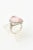 Early 21st Century Favero Rose Quartz and Diamond Gold Offset Cocktail Ring size 5 For Sale - Image 5 of 10