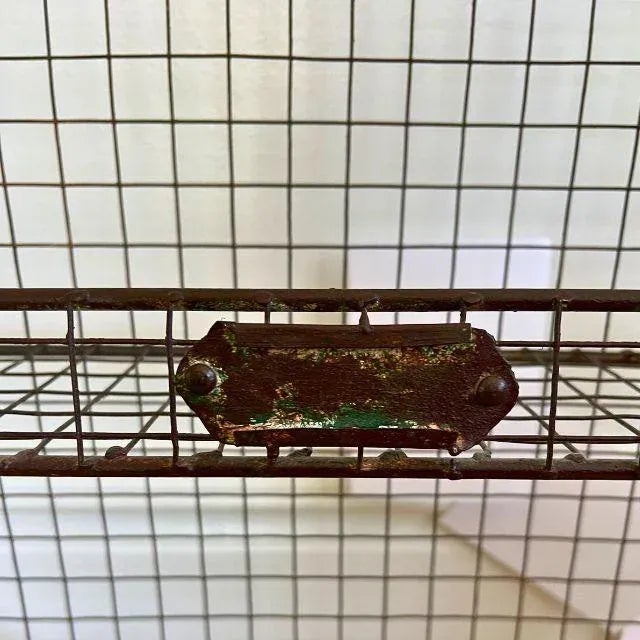 Metal Vintage Large, Oval Wall-Mounted Wire Shelf For Sale - Image 7 of 11