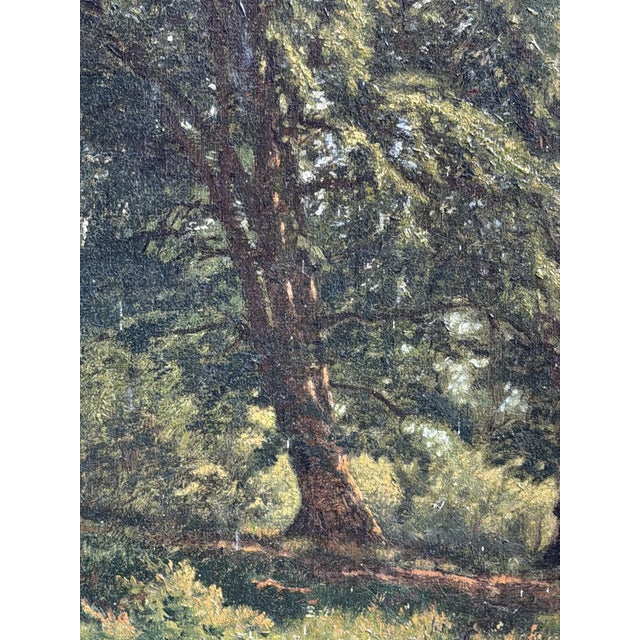 Godfred Christensen, Sunlit Beech Forest, Oil Painting, 1879 For Sale - Image 7 of 11