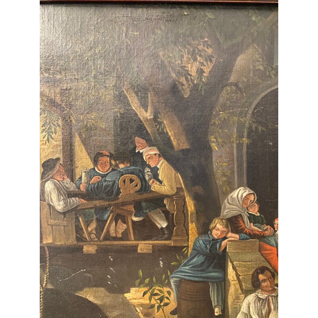 19th Century German Genre Painting Attributed to Johann Sperl Village Scene For Sale - Image 12 of 13