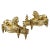 Andirons with Lions in Gilded & Chiseled Bronze, Set of 2 For Sale