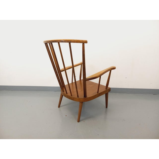 Mid-Century Modern Vintage Baumann Wooden Armchair, 1960s For Sale - Image 3 of 14