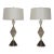 Gerald Thurston for Lightolier Hourglass Porcelain and Brass Table Lamps For Sale