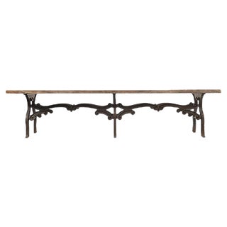 Large Wooden and Cast Iron Industrial Table For Sale