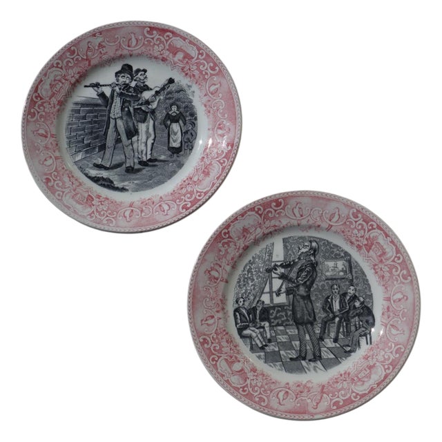 I Musicanti Plates from Richard Ceramics, 1930s, Set of 2 For Sale