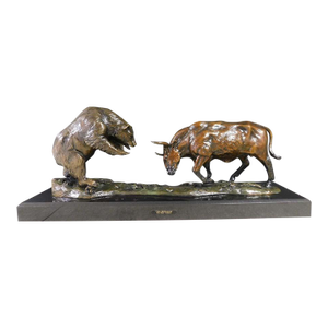 Don Hunt "The Exchange" Bulle&bear Bronze Sculpture Beautiful Art Rare! Obo