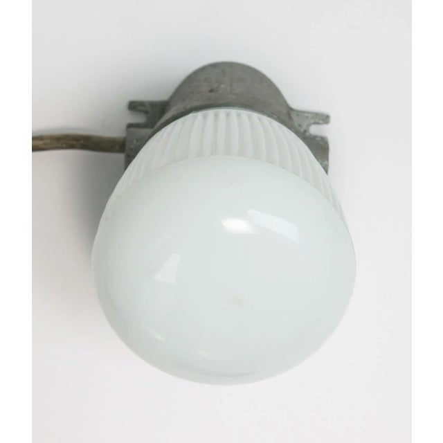 Vintage German Industrial Opaline Sconce For Sale - Image 4 of 9