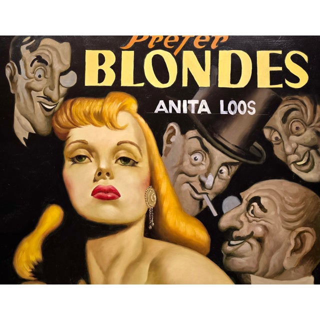 Gentlemen Prefer Blondes–Large Original Pop Art Oil Painting After Earle K. Bergey For Sale In Los Angeles - Image 6 of 11