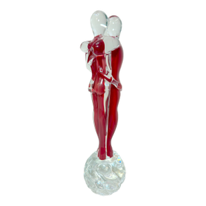 Vintage Hand Blown Italian Murano Glass Fornace Mian Formia Couple Sculpture