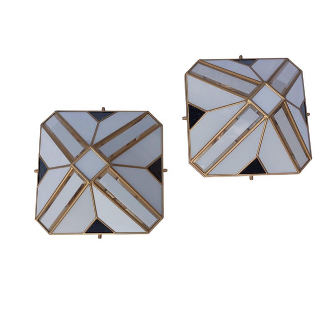 Modern Pyramid-Shaped Opal Glass Wall Lamps, Italy, 1970s, Set of 2 For Sale - Image 15 of 16