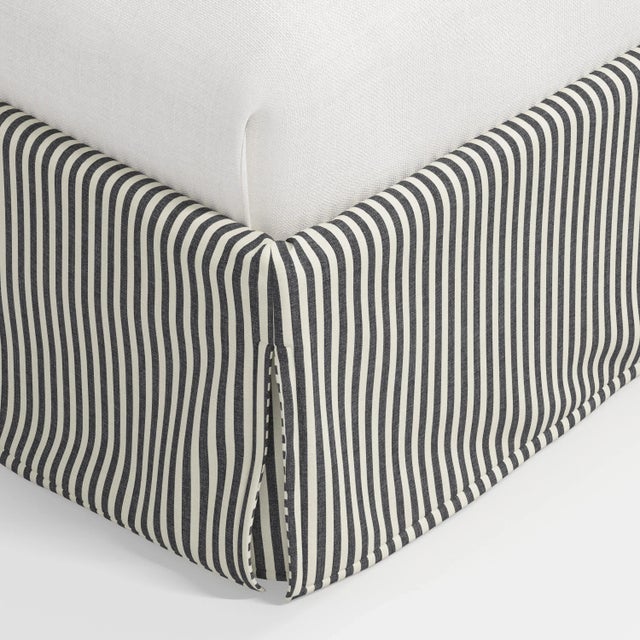 Stoffer Home x Cloth & Company Maura Slipcover Bed in Jane Stripe Carbon - King For Sale In Chicago - Image 6 of 6