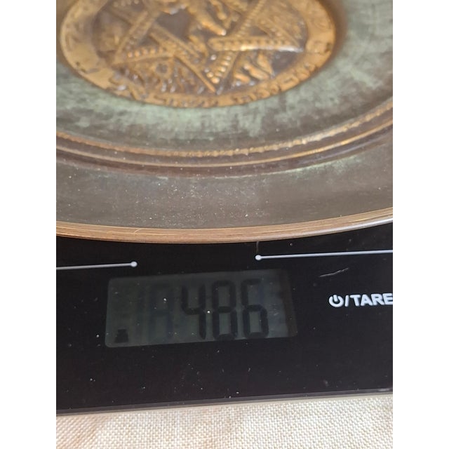 Share Vintage Tzel Tzion Israeli Brass Wall Plate Maccabiah Runner Torch Star of David For Sale - Image 11 of 11