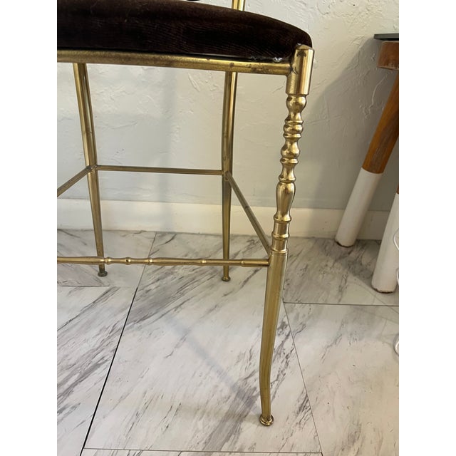 1960s Pair of Vintage Italian Brass Chiavari High-Back Opera Chairs, 1960s — Palm Beach Estate For Sale - Image 5 of 12