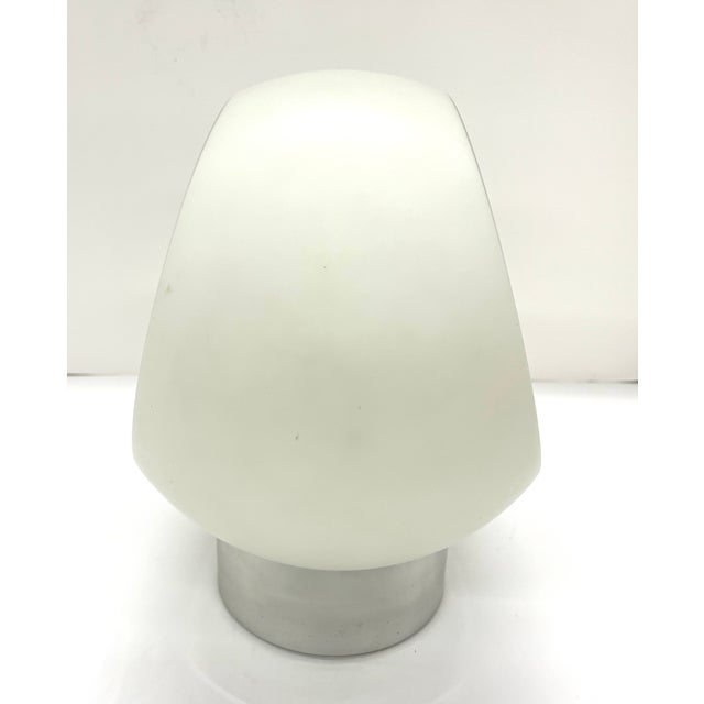 1960s 1960s Robert Sonneman Vintage Mid Century Modern Crescent Chrome and Glass 3-Way Table Lamp For Sale - Image 5 of 18