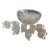 Antique Cut Glass Punch Bowl and 17 Cups For Sale