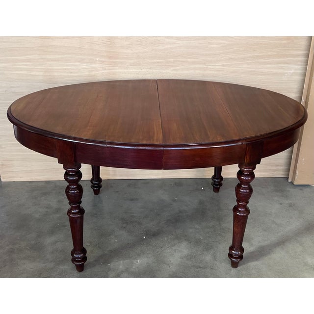 Antique Spanish Oval Round Dining Table with Four Legs For Sale - Image 10 of 18