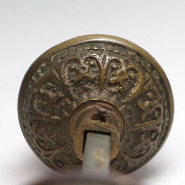 Early 20th Century Pair of Antique Russell & Erwin Bronze Classic Door Knobs For Sale - Image 5 of 5